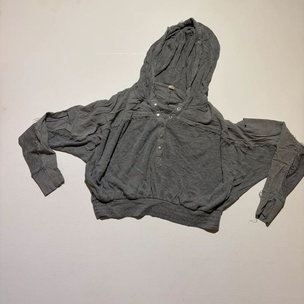 FP Movement Distressed Windy Meadow Hoodie grey